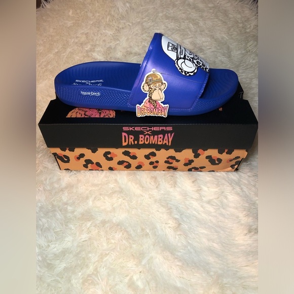 Skechers Snoop Dog Dr Bombays Mens Blue Slide Sandals size 9 & 10 NWT - Picture 8 of 16